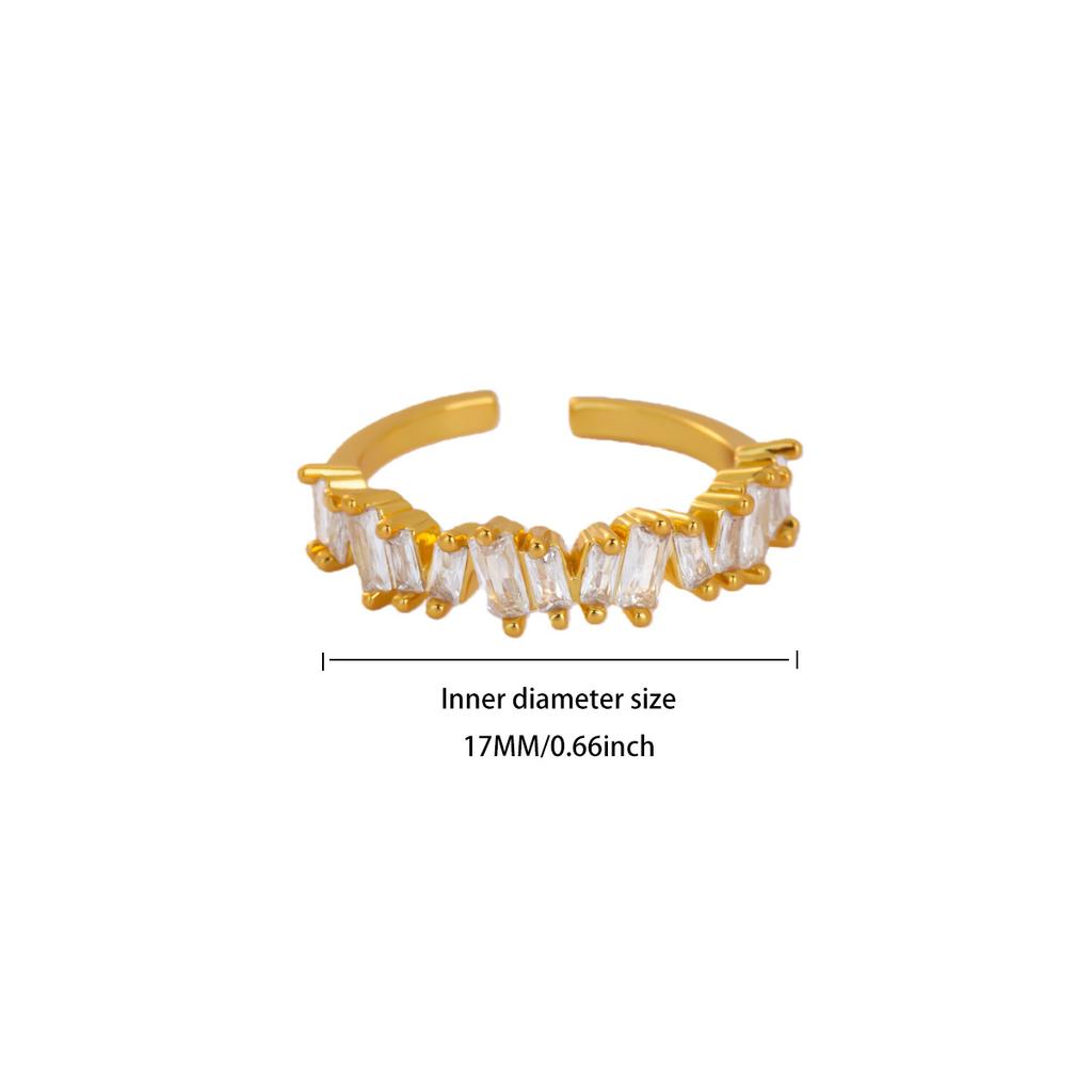 Stainless Steel Cubic Zirconia Butterfly Rings Gold Color Anti Fading Ring Women Mama Wedding Jewelry Vacation Accessories Gifts