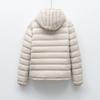 Down autumn and winter light and simple solid color women's hooded fashion warm down jacket