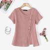 ZANZEA Womens Summer Round Neck Casual Short Sleeve Blouse