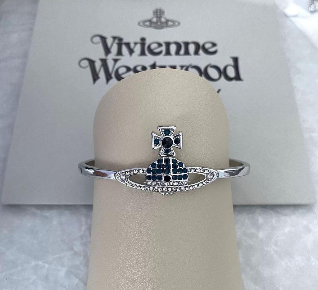 Westwood Saturn Diamond Classic Open Bangle Adjustable Versatile Jewelry for Women