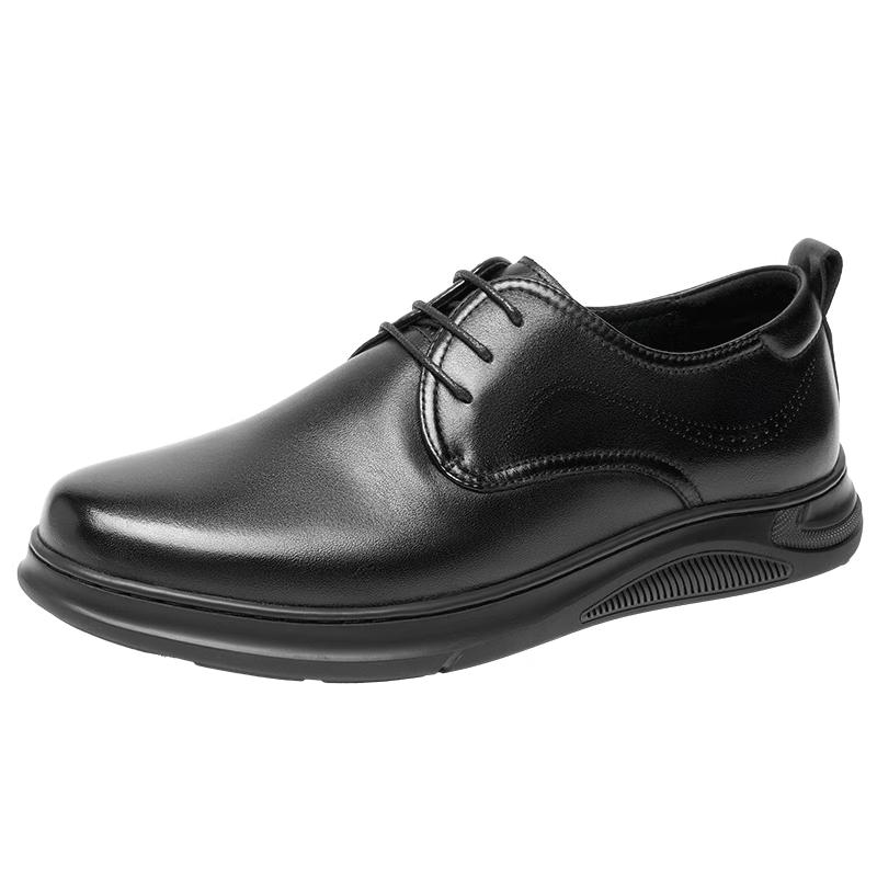 Qianbaidu Men s Top-Grain Leather Derby Casual Shoes 42