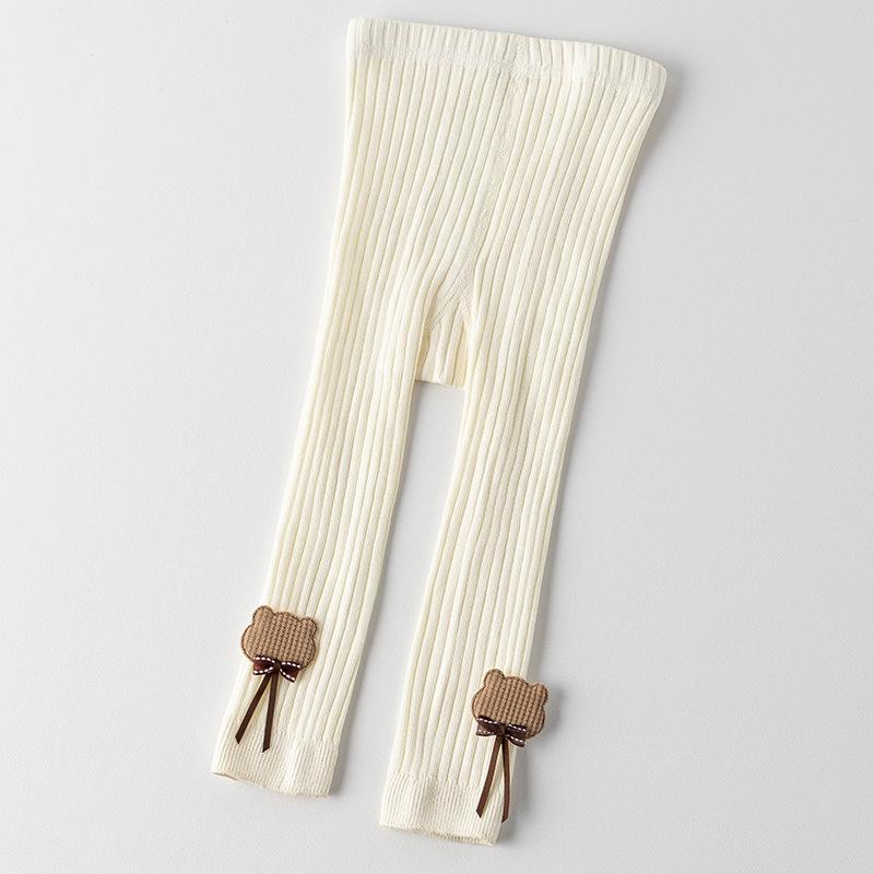 Toddler Girls Knit Legging Cute Cartoon Ribbed Stretch Waist Footless Tights Baby Base Legging for Kids Infant