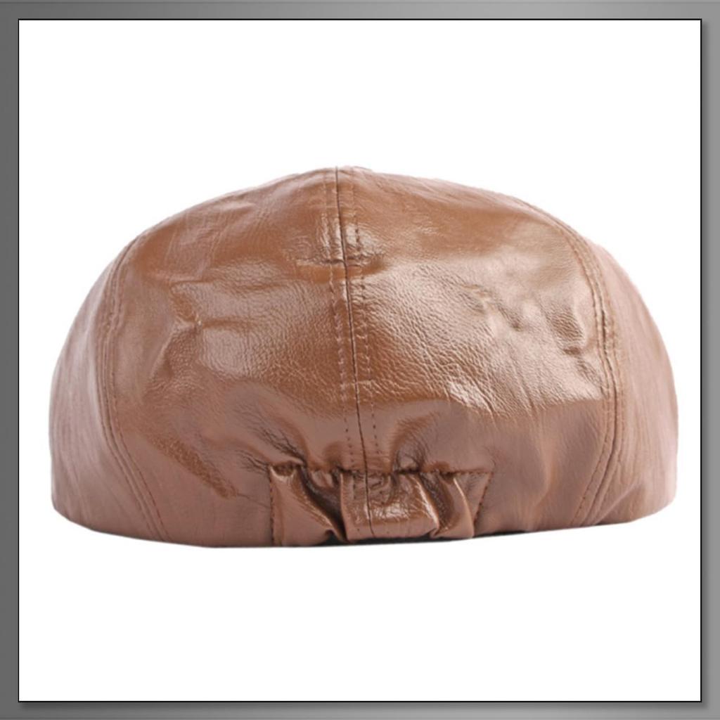 Buzz Selection CAP557 Schlichte Leder-Schiebermütze für Herren und Alle Outdoor-Bekleidung (Kaffee), Frauen, Jahreszeiten,