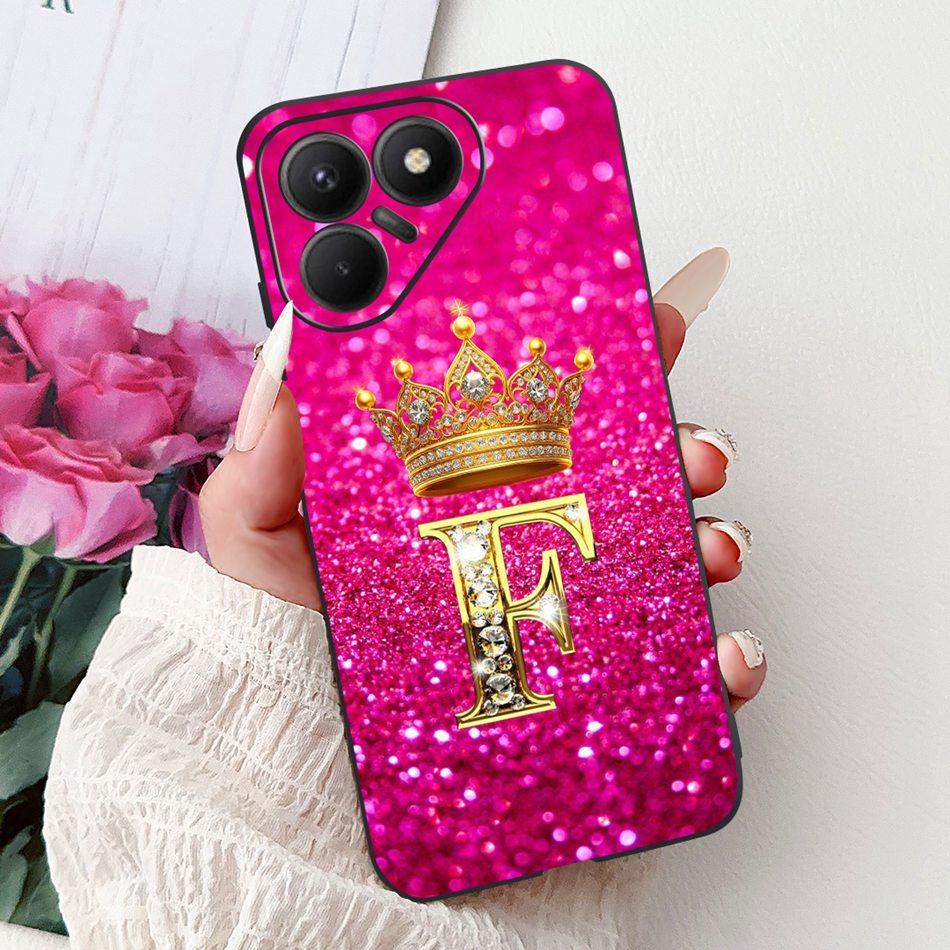For Tecno Pova 7 5G Fashion Crown Letter Phone Case For Tecno LJ7 Pova7 Soft Silicone TPU Bumpers