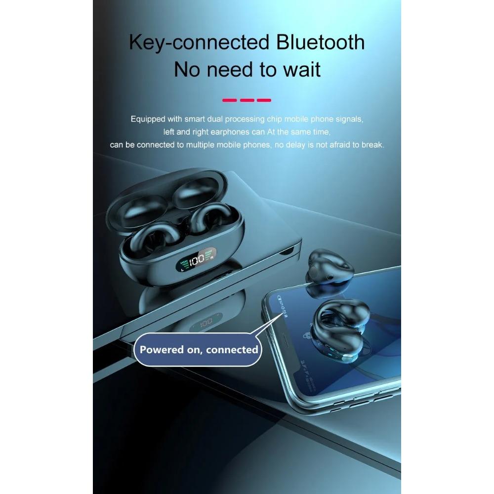 TWS for Ambie Sound Earcuffs Ørebeinledning Øredobber Trådløse Bluetooth-øretelefoner Sportshodetelefoner Ørepropper for telefoner