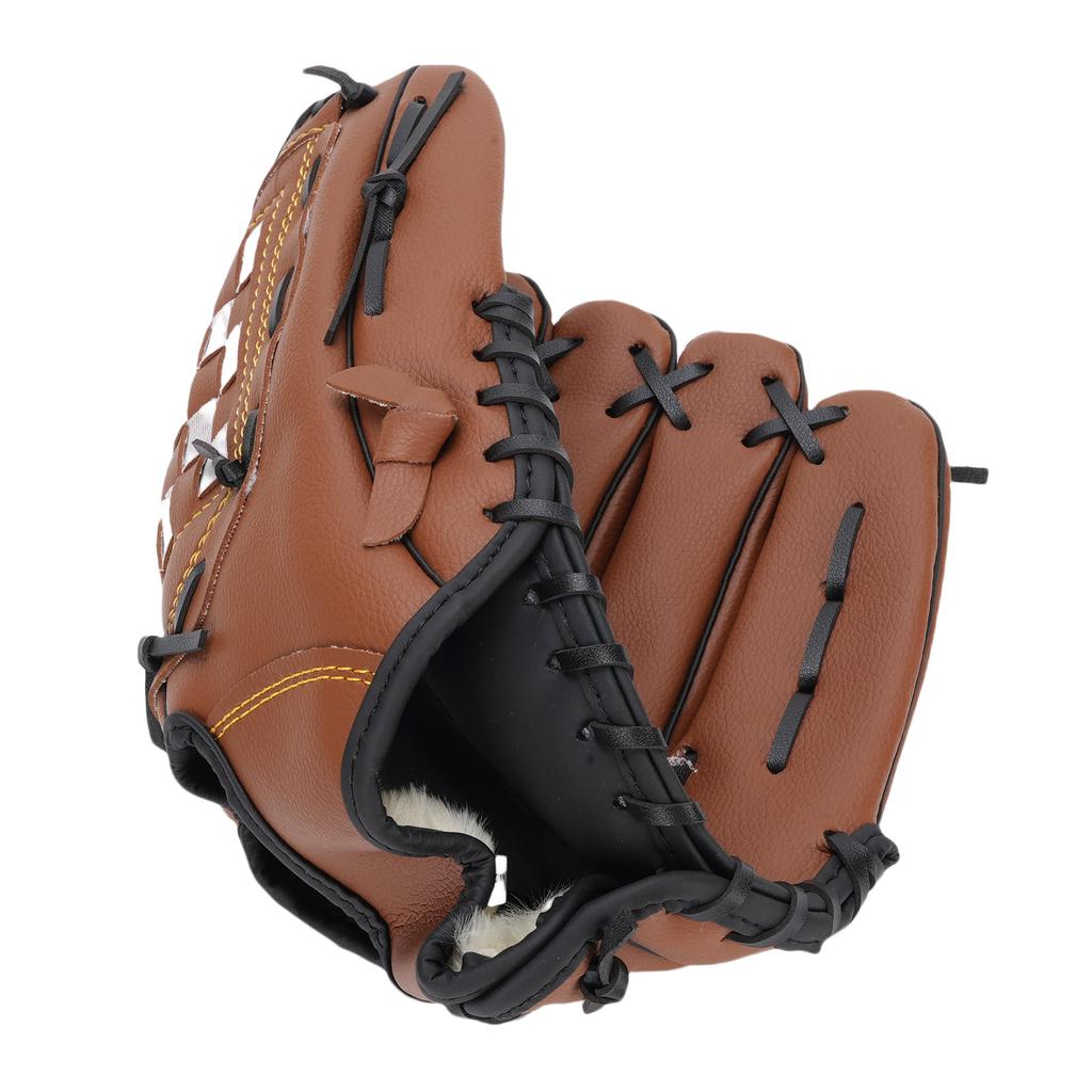 Sport Baseballhandschuh für Erwachsene Jugendliche Leder Atmungsaktiv Baseball Softballhandschuh für Training Braun 24.1cm 9.5in