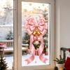 Static Glass Stickers Sticker, Christmas Theme Bow Pattern Print, Removable Film Electrostatic PVC for Home And Store Doors Party Supplies