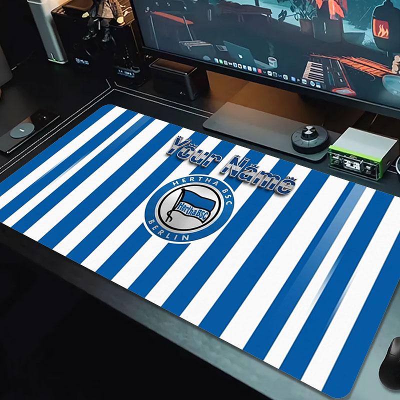 Hertha BSC Benutzerdefinierter Name Große Größe Mauspads Große Gaming Tischunterlage Rutschfest Laptop Tablet Großes Mauspads XXL Matte Mini-PC Spielmatte Mit Verriegeltem Rand