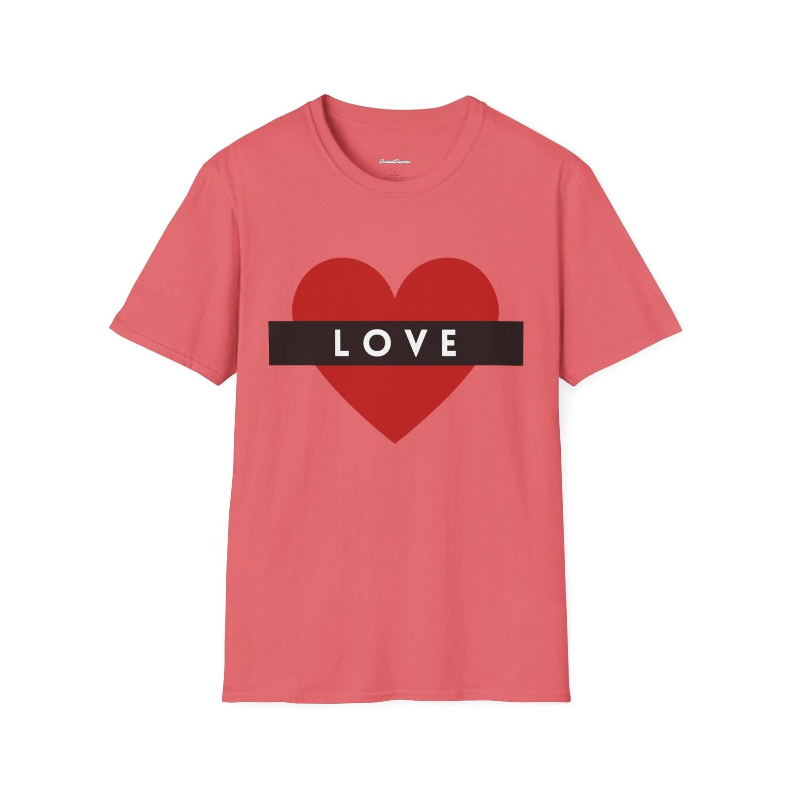 Love Heart Softstyle Unisex T-Shirt, Cute Gift ( Light Bright Vibrant Colors) 4XL