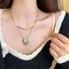 2024 Vintage Double-Layer Pearl Necklace with Heart Pendant