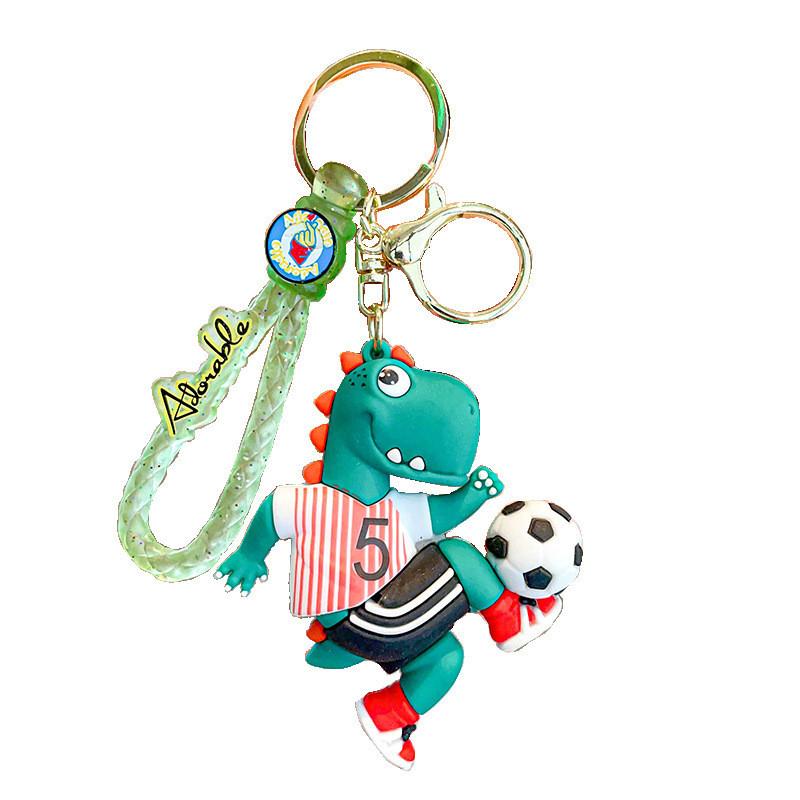 And Fun Soft Silicone Football Dinosaur Keychain Ideal For Promotional Gifts