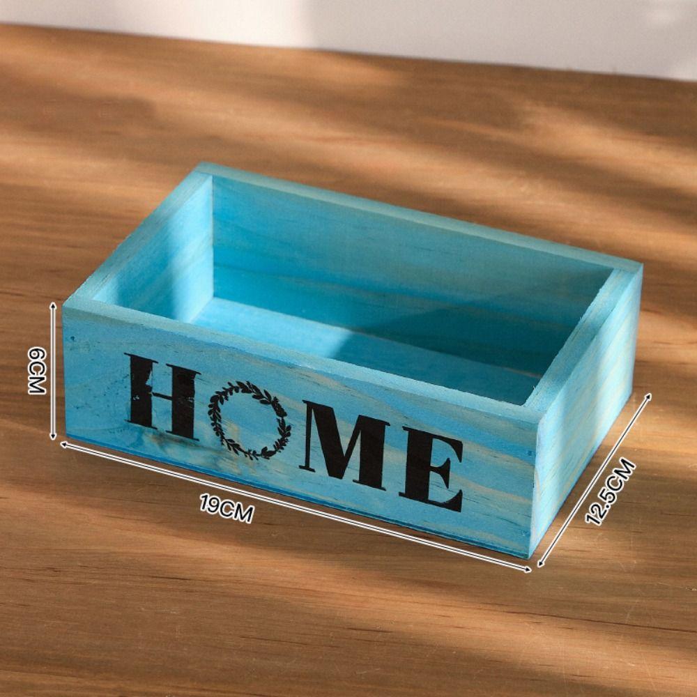 

Высококачественный креативный цветочный горшок, прямоугольный, винтажный, суккулентный, ящики, декоративные горшки из натурального дерева синий