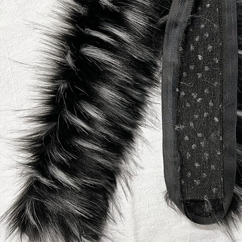 1M Imitation Raccoon Dog Hair Wool Faux Fox Fur Collar Craft Strips Lace Autumn Winter Clothing Accessories Scarf Hat Coat Edge