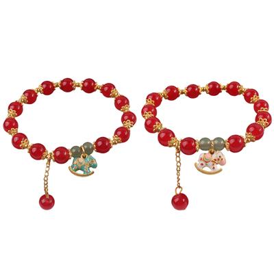 Exquisite Pulseira de Contas Vermelhas da Sorte do Signo Cavalo Para Mulheres Joias Acessórios Presentes