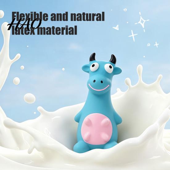 Durable Latex Puppy Toys Animal Dog Toy, Squeaky Chew Cute Cartoon Safe Non-Toxic Pet Cattle Sheep, Teeth Cleaning Toy for Aggressive Chewers