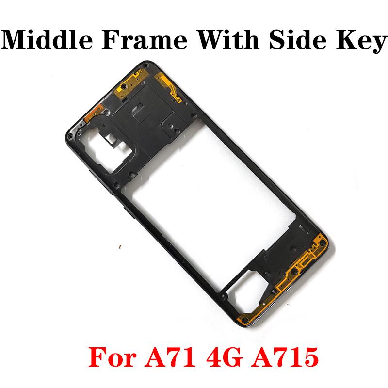 For Samsung A71 / A715 Middle Frame Housing Bezel Plate With Side Button Repair Parts