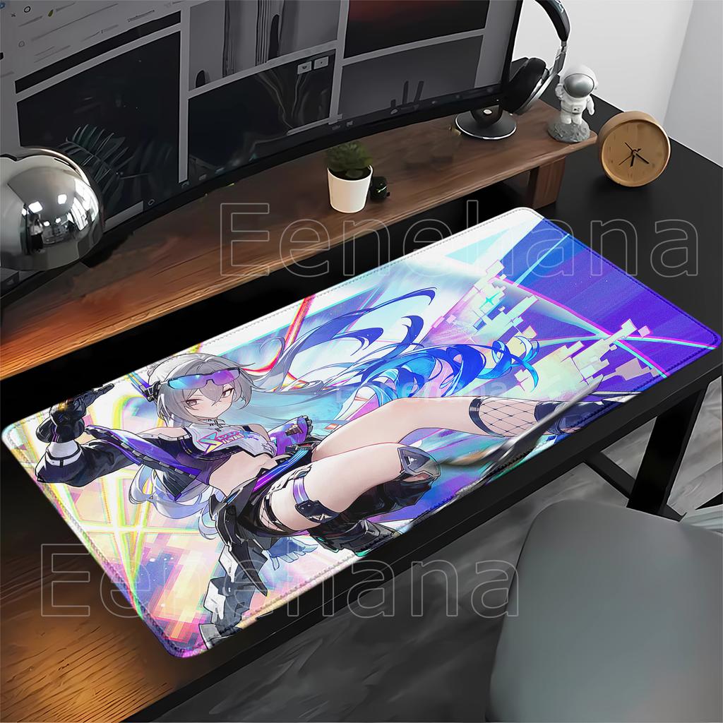 Larger Hsr Silver Wolf Lv999 Mousepad Honkai Star Rail Overlock Gamer Keyboard Anime Girl Kawaii Mouse Pad Hd Printing Desk Mat