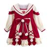 Girls' Lolita Cute Dress with Warm Fleece Lining - Spring & Autumn Formal Princess Dress for Small to Medium Primary School Children