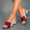 Sandales à Talons Mi-Hauts pour Femmes Chaussures Décontractées Mode Chunky Femmes Été Nouveau 2025 Chaussures de Marche Slingback Designer de Luxe Zapatos Femme