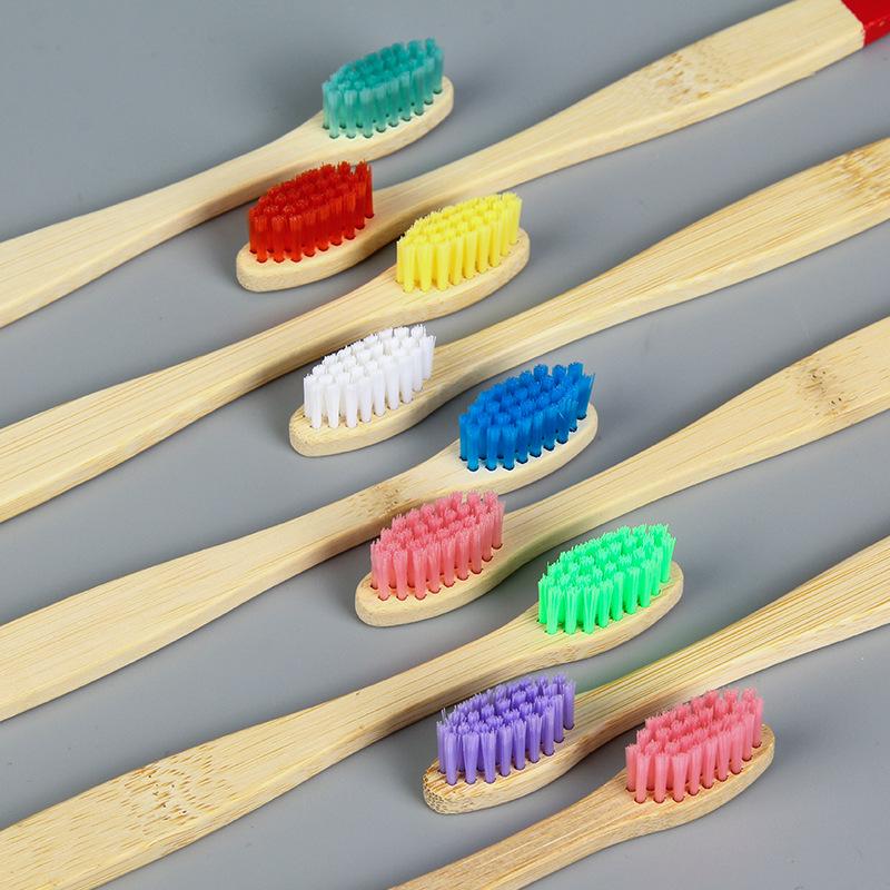 Brosse à Dents pour Enfants en Bambou Écologique avec Poils en Nylon Doux - Biodégradable et Non Toxique