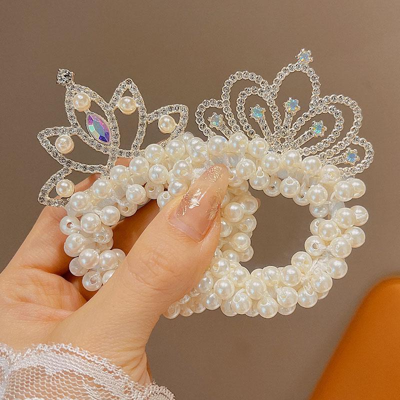 Attache de cheveux Couronne de Princesse Perle pour Enfants 2025 - Accessoires pour Cheveux Filles