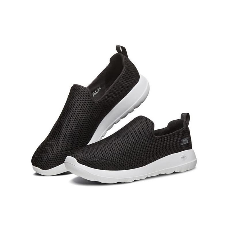 Skechers GO WALK Max Men Slip On Breathable Mesh Cushioned Anti Slip Low Top Running Shoes White Black 54600-BKW