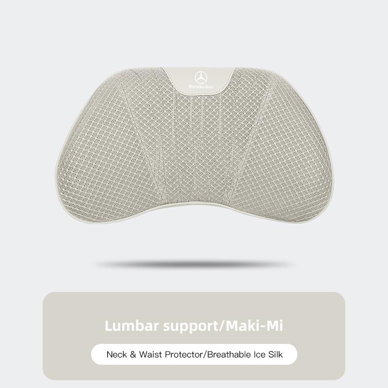 2025 Hot Ice Silk Seat Cover Car Cushion Headrest Lumbar Support Pad For Mercedes Benz AMG W204 W205 W203 W211 W212 W213 W201 W2
