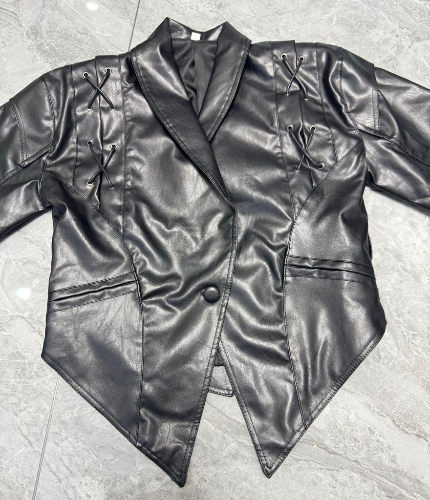 Women's Faux Leather Bomber Jacket - European & American Fashion for All Seasons