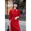 Women's Winter Waist-Cinching Knitted Sweater Dress with Belt