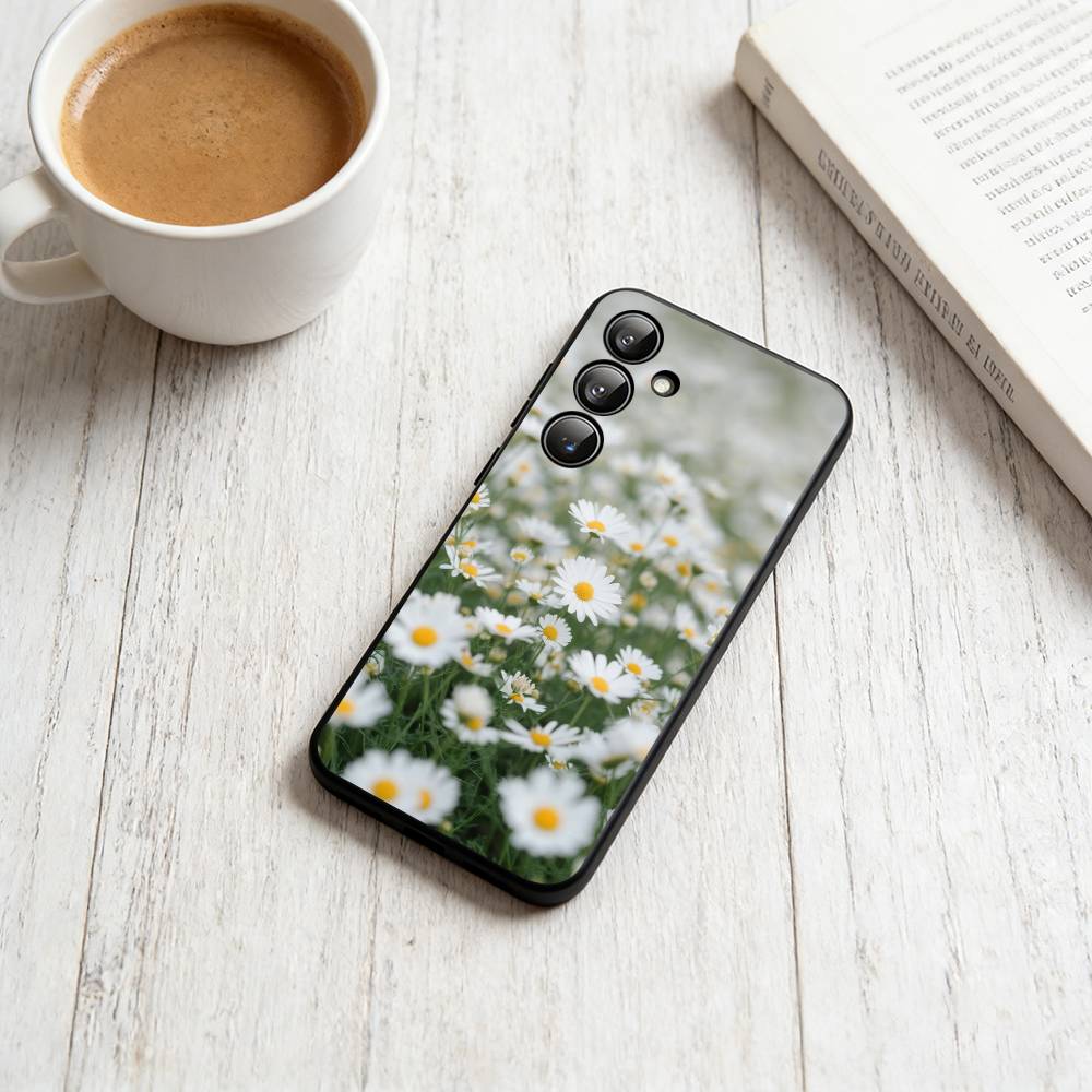 daisy Phone Case For Samsung Galaxy A73,A72,A71,A70,A53,A52,A51,Others Soft Black Cover