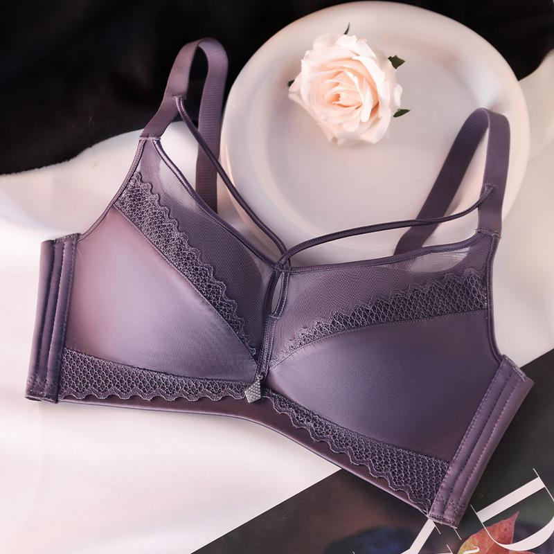 French Style Lingerie Women's Underwire Gathering Bra Adjustable Seamless Sexy Bra