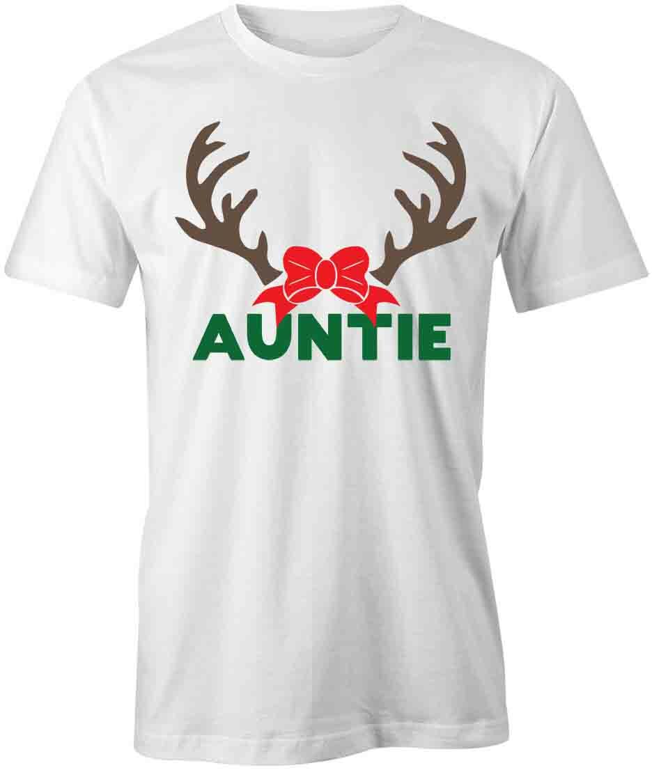 AUNTIE REINDEER TShirt Tee Short-Sleeved Cotton CHRISTMAS S1WCA552 XXXXL