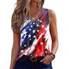 V-Neck Tank Top Women Print Tank Tee Casual Loose Fit Sleeveless Shirt