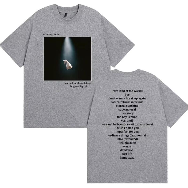 Ariana Grandes New Year Album Brighter Days Ahead Theme Printed Tshirt Cotton loose fitting unisex streetwear vintage top