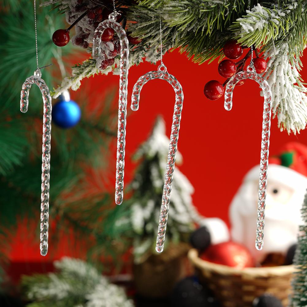 12Pcs/Pack Christmas Simulation Icicle Pendant Ornament 13cm Acrylic Clear Xmas Tree Fake Icicle Hanging Xmas Party Decorations