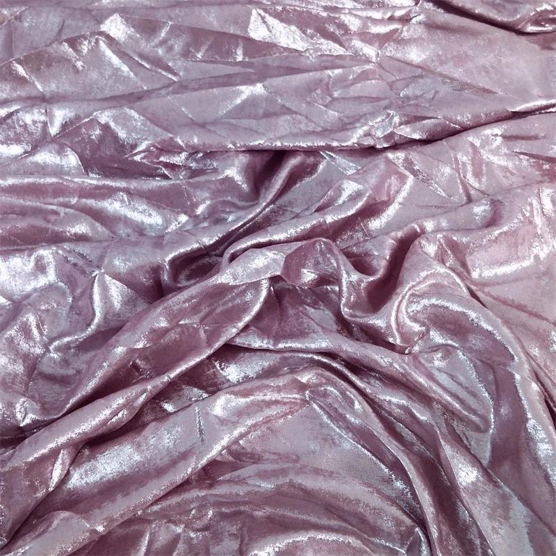 Wide 150cm Shiny Hot Stamping Stretch Luster Fabric For Diy Sewing Wedding Dress Hanfu Upholstery Sofa Curtain Background Cloth