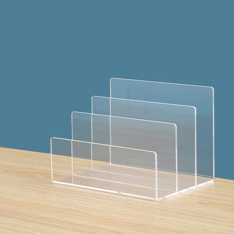 High Quality Customized Acrylic Office File Holder Book Dividers Desktop Office Supplies Storage Organizer Racks
