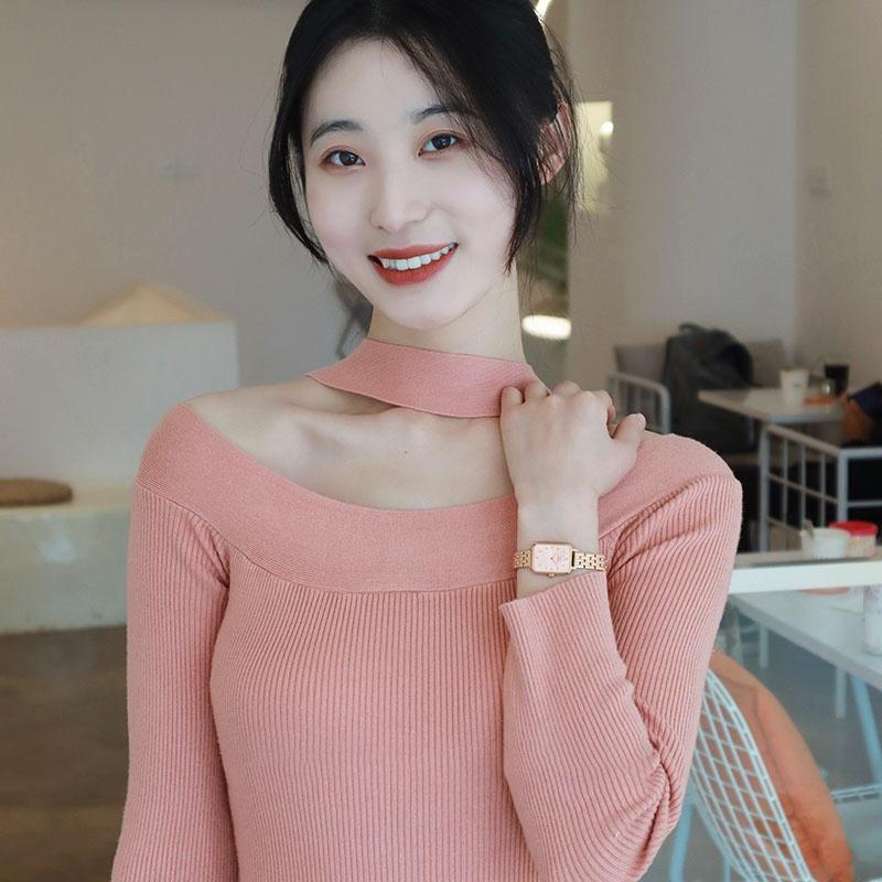 Daniel Wellington European and American watches QUADRO Series Watch Quartz Movement Pink Dial Women's Watch Pearlescent Pink Star Bracelet DW00100621