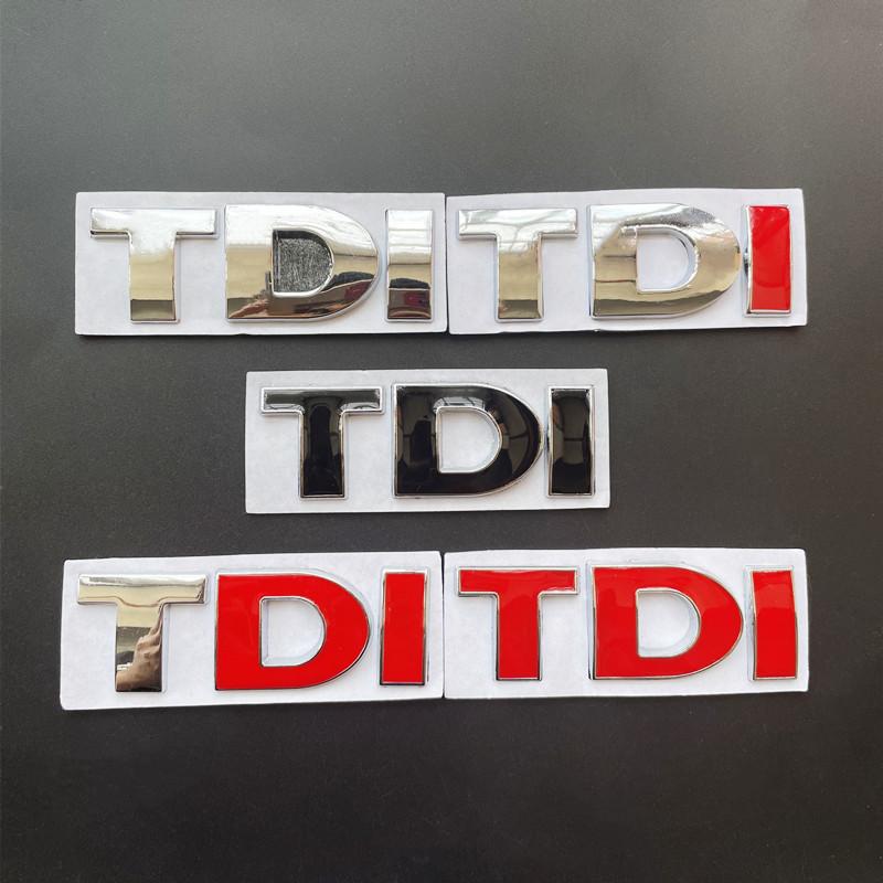 YKPSC1 3D Metal Logo TDI Emblem Car Front Grill Badge Rear Trunk Sticker For VW Golf 4 6 7 MK6 Polo Jetta Passat Accessories