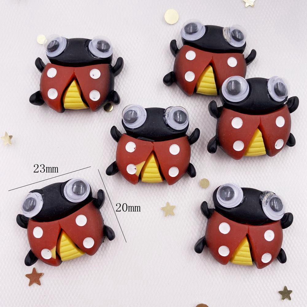 

10 шт., ручная краска из смолы, движущиеся глаза, милые красочные животные, кабошон с плоской задней частью, камень, альбом для вырезок, украшения на Хэллоуин для поделок