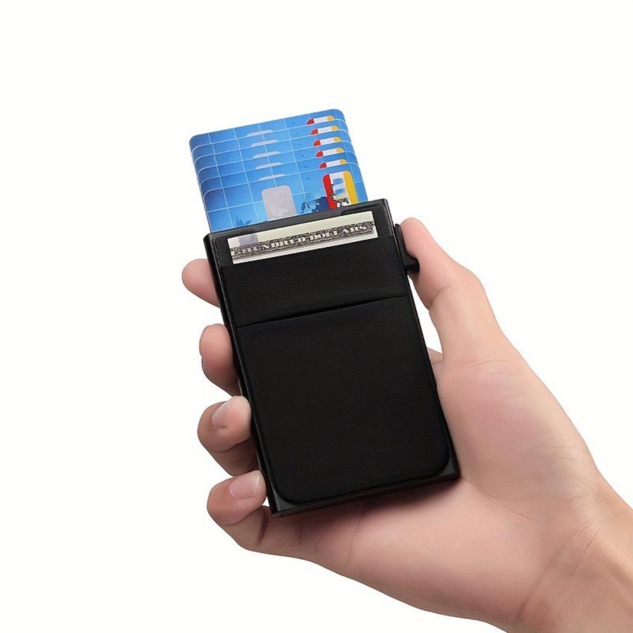 Aluminum RFID Shielding Card Holder - Automatic Pop-up, Anti-Theft, Anti-Demagnetization, Ultra-Thin Metal Clip