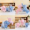 Adorable Lucky Plush Elephant Doll In Soft Blue And Pink Colors Perfect For Kids And Birthday Gifts