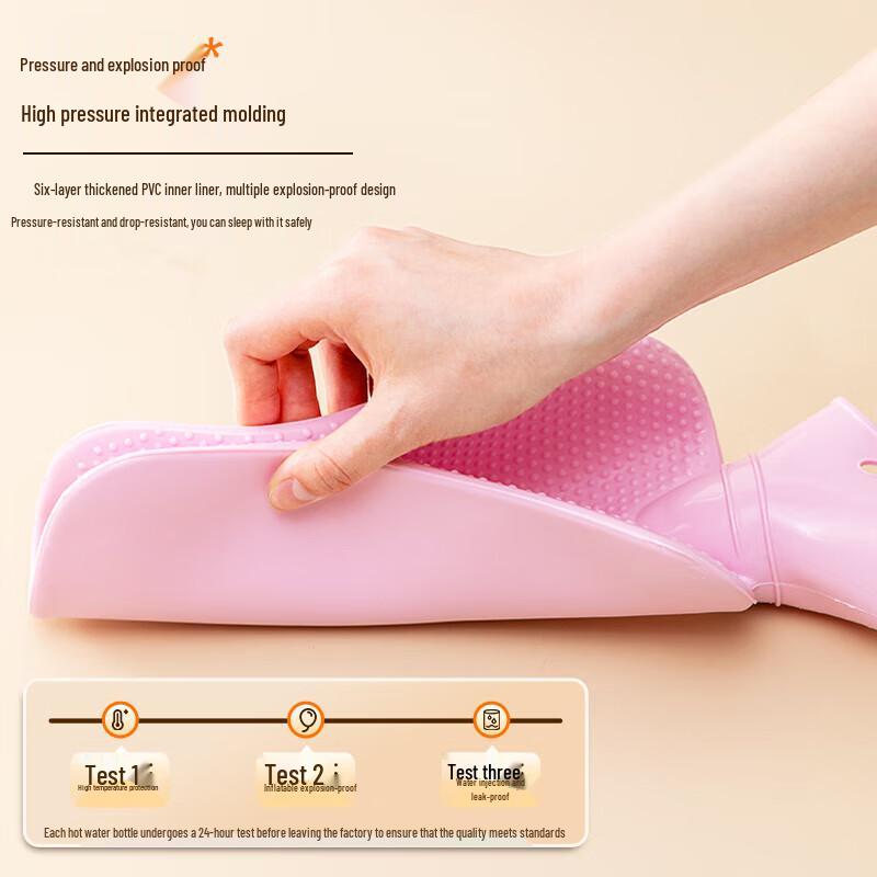 Lexue'er Large Hot Water Bottle with Rabbit Fur Hand Warmer Cover