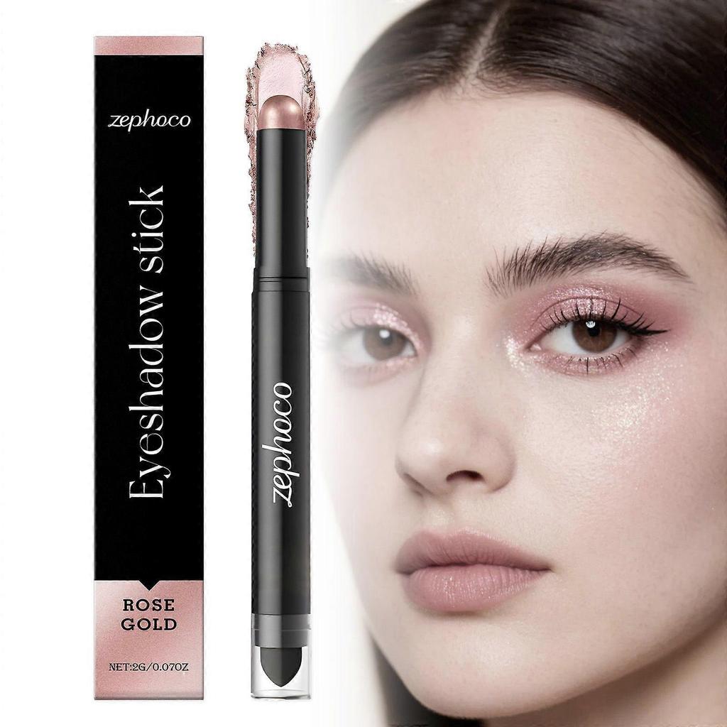 Zephoco Rose Gold Eyeshadow Stick, With A Natural Pearlescent Luster, Brightens The Eye Makeup Gently And Vividly. It Is A Daily Commuting Eyeshadow P