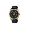 Casual Sports Waterproof Quartz Movement Leather Strap Watch Men Watches Black MTP-VD03GL-1A