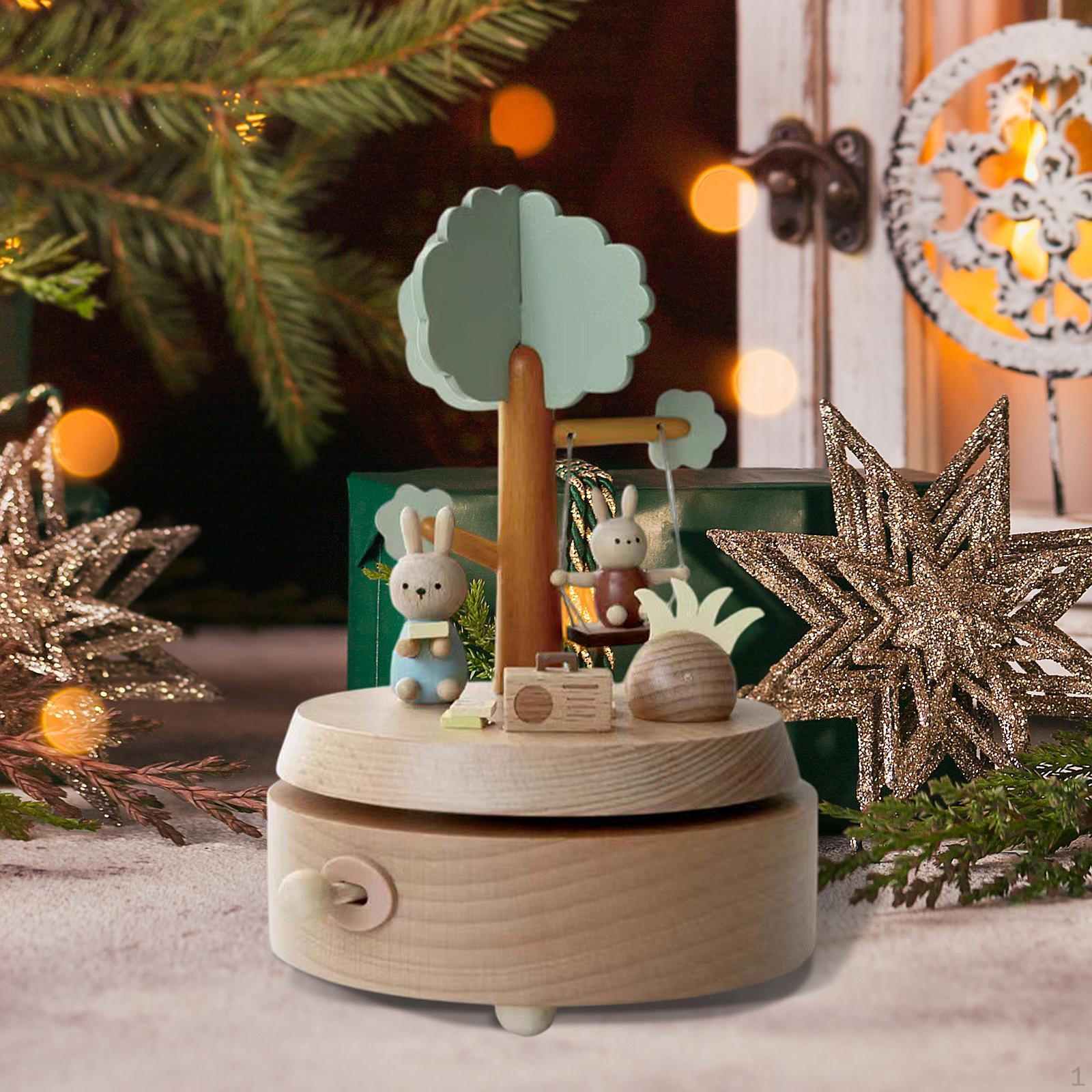 

Вращающаяся музыкальная шкатулка Механический корпус Орнамент Настольное украшение Style B