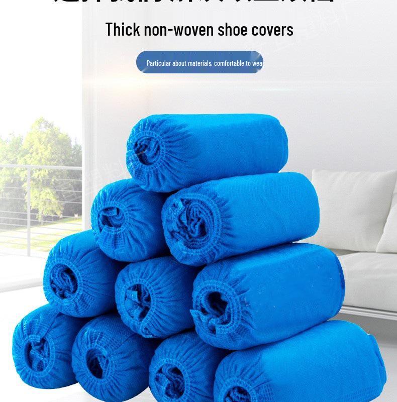 Plus Size Durable Non-Woven Indoor Shoe Covers for Adults and Children - Dustproof and Thickened