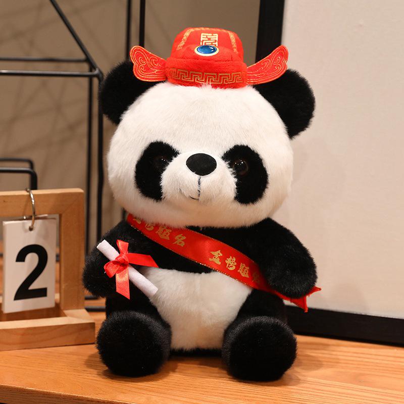 Graduation Panda Plush: Cute God of Studies Ornament for Success