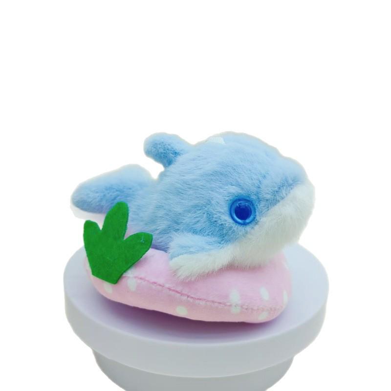 Creative Inflatable Pool Ring & Cute Animal Keychain Set - Dolphin, Penguin, Plush Doll & Backpack Pendant Gift