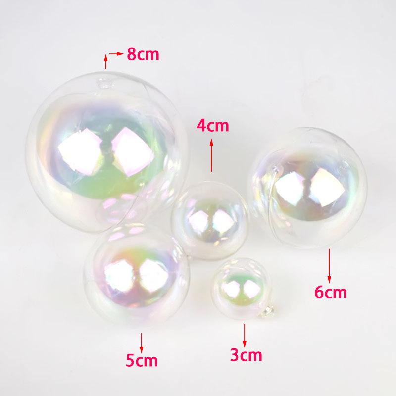 Iridescent Seven-Color Transparent Christmas Ornament Ball for Birthdays and Parties